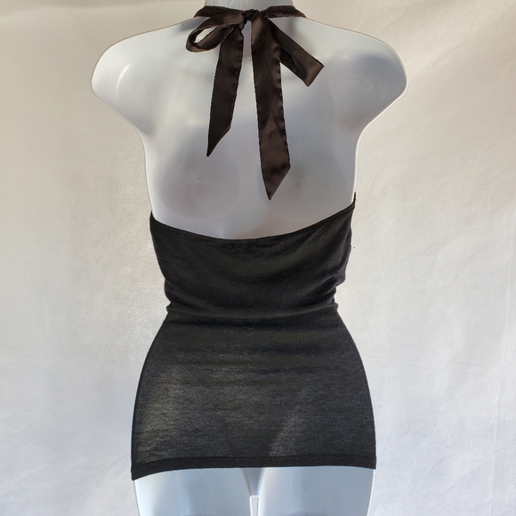 Papaya Black Halter Tank Top With Lace Detail - Picture 9 of 9